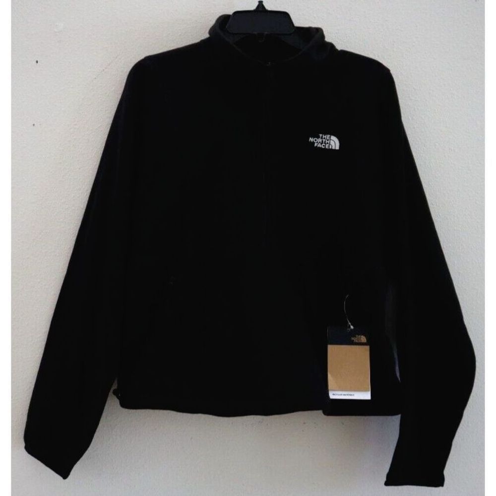 The North Face NF0A5J6HJK Women Sz L Black TKA Attitude 1/4 Zip Fleece Jacket $1